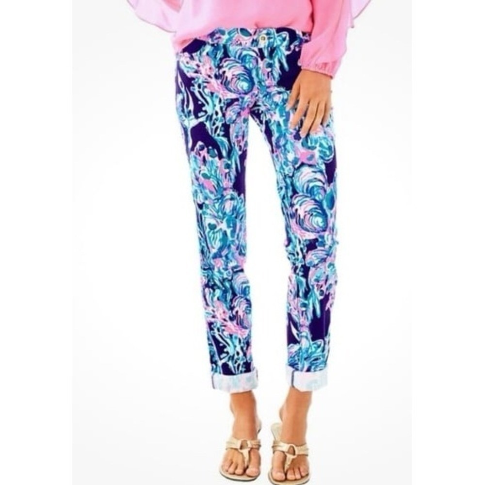 Lilly Pulitzer Callahan Chino "Bright Navy Caught Up" (Sz.6)
